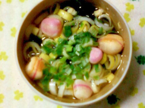 ☆*わかめと長ねぎと豆麩と柚子粉入りの味噌汁☆*・